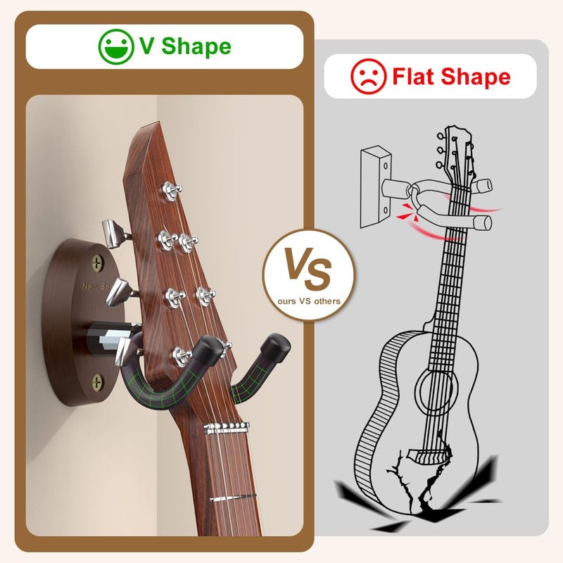 New Bee Ukulele Wall Mount, Guitar Wall Mount Hanger Hook Holder Stand Bracket with Screw Fits All Size Bass Mandolin Banjo - Image 3